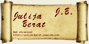 Julija Berat vizit kartica